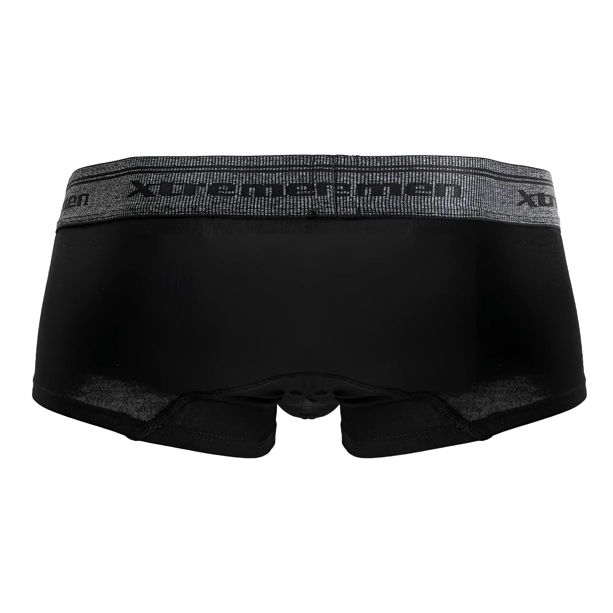 Black xtremen 91205b cotton blend trunks with gray elastic waistband and black xtremen logo lettering