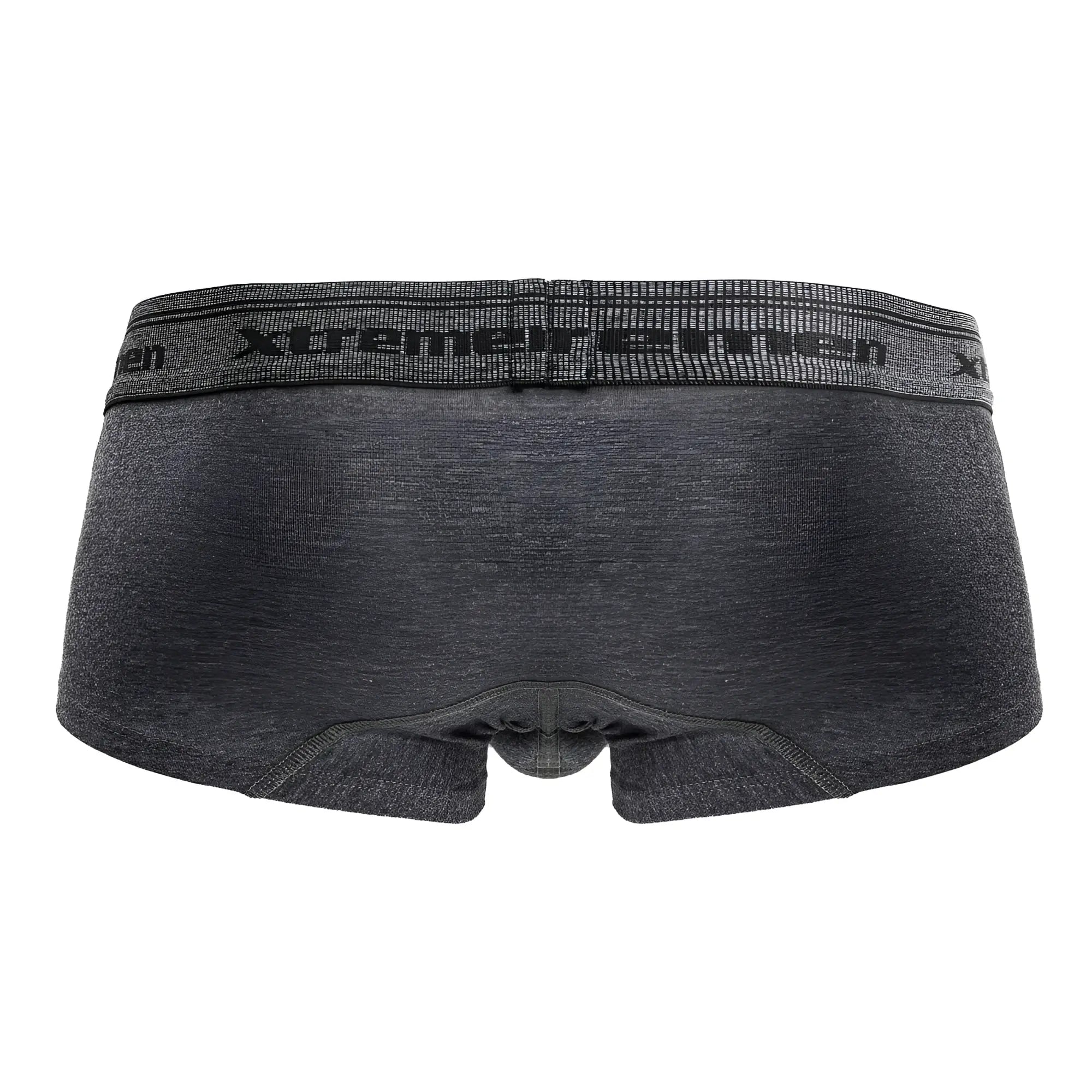 Dark gray heathered cotton blend trunks with textured elastic waistband featuring Xtremen logo in color cross design