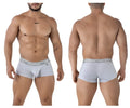 Gray heathered cotton blend briefs with gray elastic waistband and xtremen brand logo in black text color jasper gray