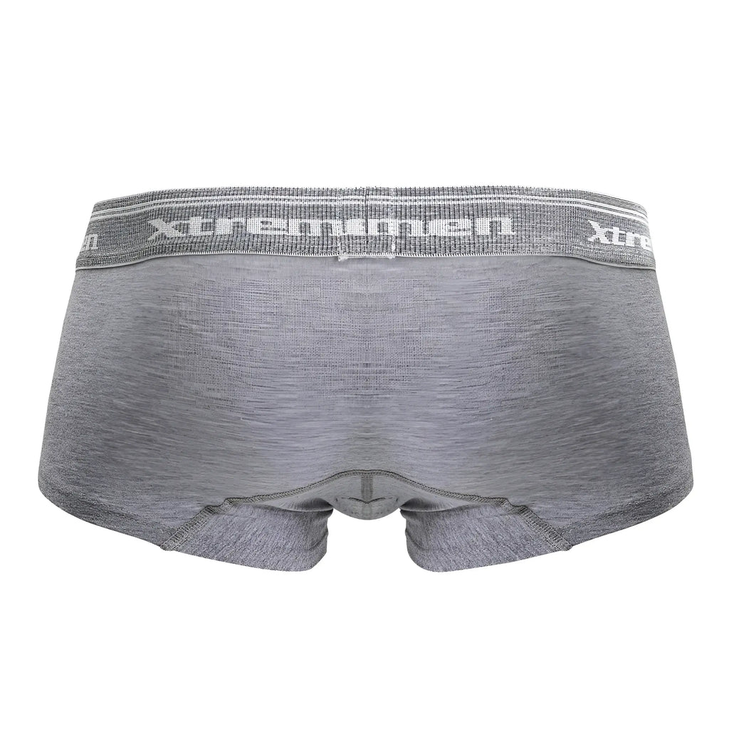 Xtremen 91205b cotton blend trunks in jasper gray with heathered fabric and textured elastic waistband logo