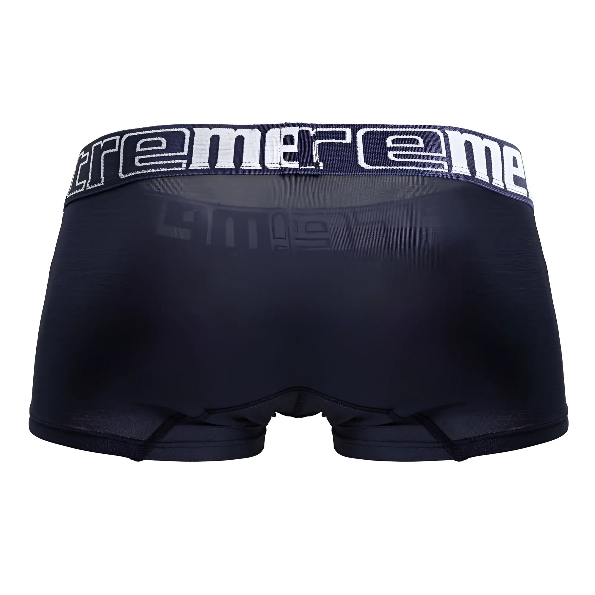 Navy microfiber trunks for men with a white supreme logo on the waistband xtremen 91206b microfiber trunks