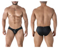 Black xtremen 91207b microfiber briefs with sleek form-fitting design and subtle branding on the waistband