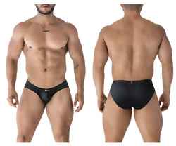 Black xtremen 91207b microfiber briefs with sleek form-fitting design and subtle branding on the waistband