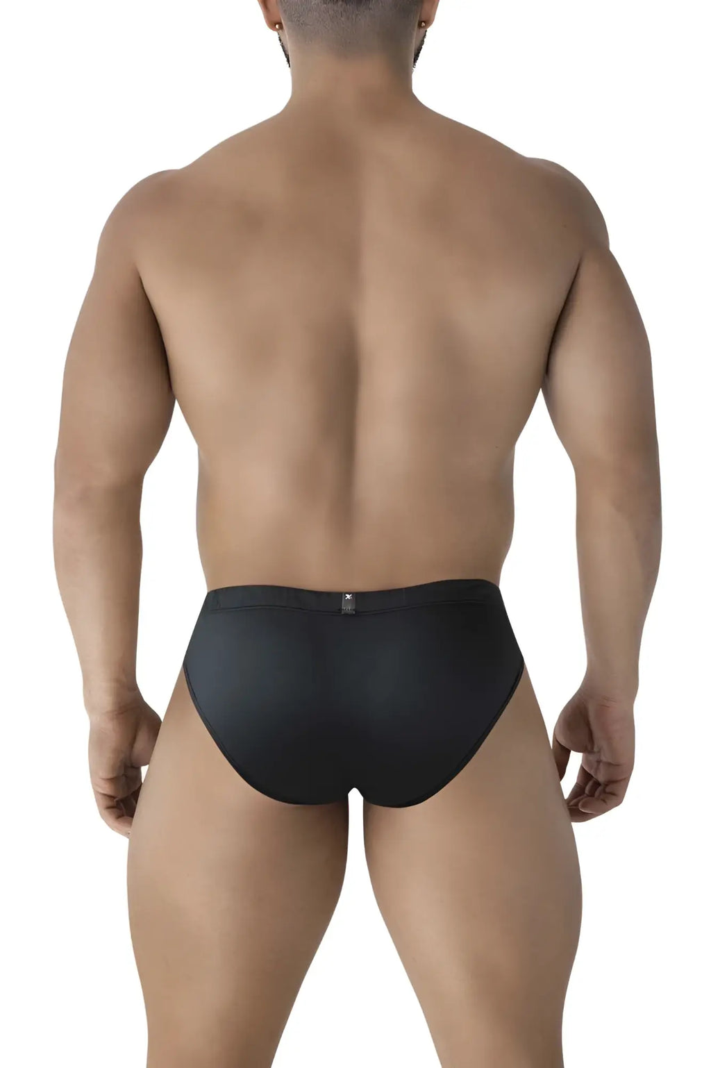 Black Xtremen 91207B microfiber briefs with a smooth, form-fitting design and small logo on the waistband