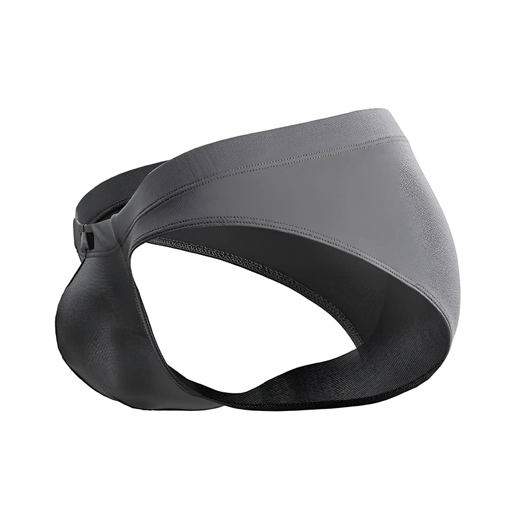 Xtremen 91207b gray microfiber athletic briefs with sleek form-fitting design and black accents