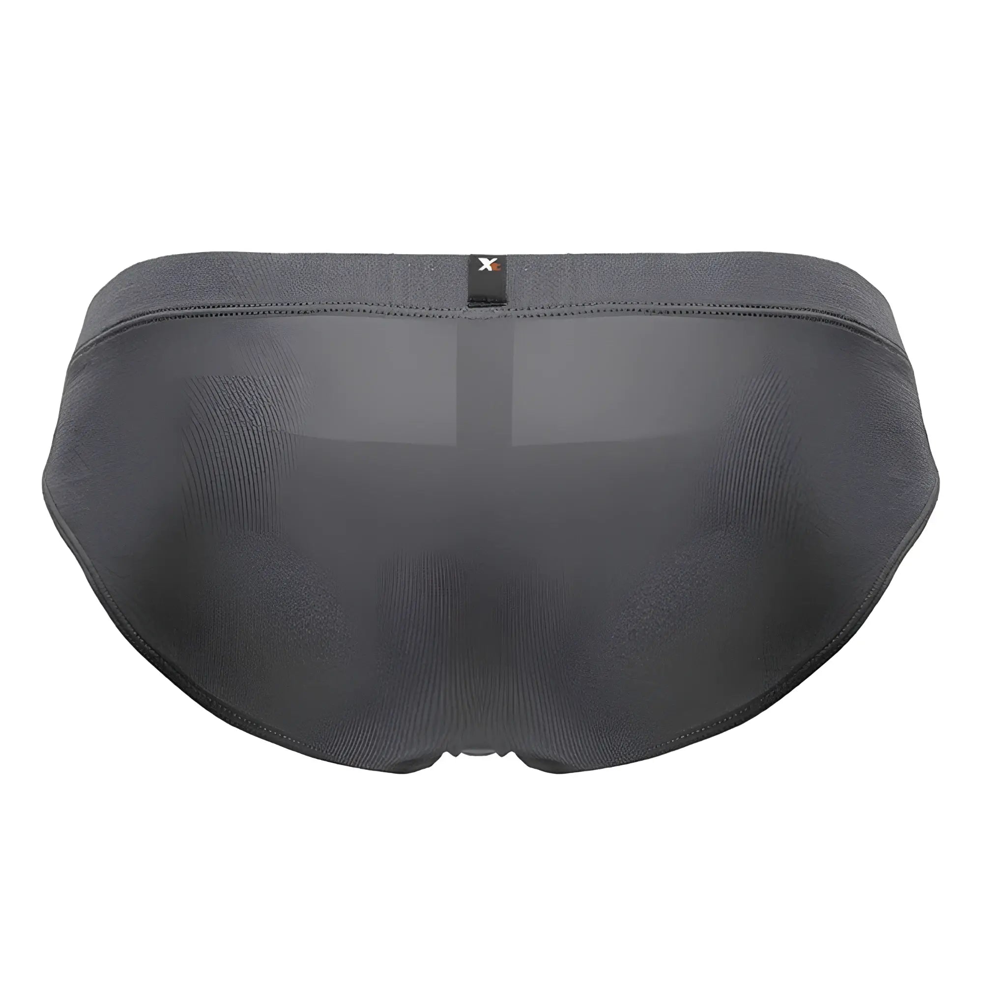 Gray xtremen 91207b microfiber briefs for men with subtle textured fabric and small branded tag at waistband