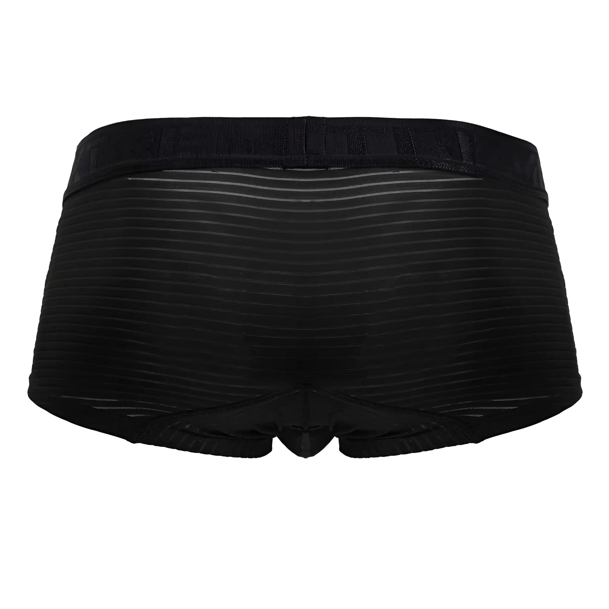 Black xtremen 91209b microfiber trunks with ribbed texture and elastic waistband for men