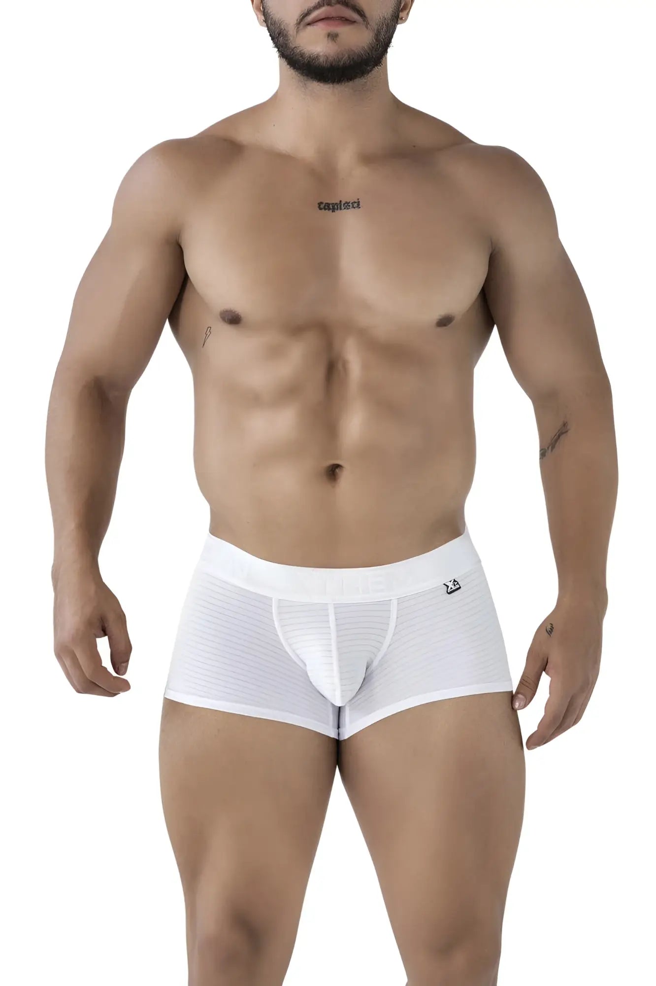 White xtremen 91209b microfiber trunks with subtle textured pattern and small logo on waistband