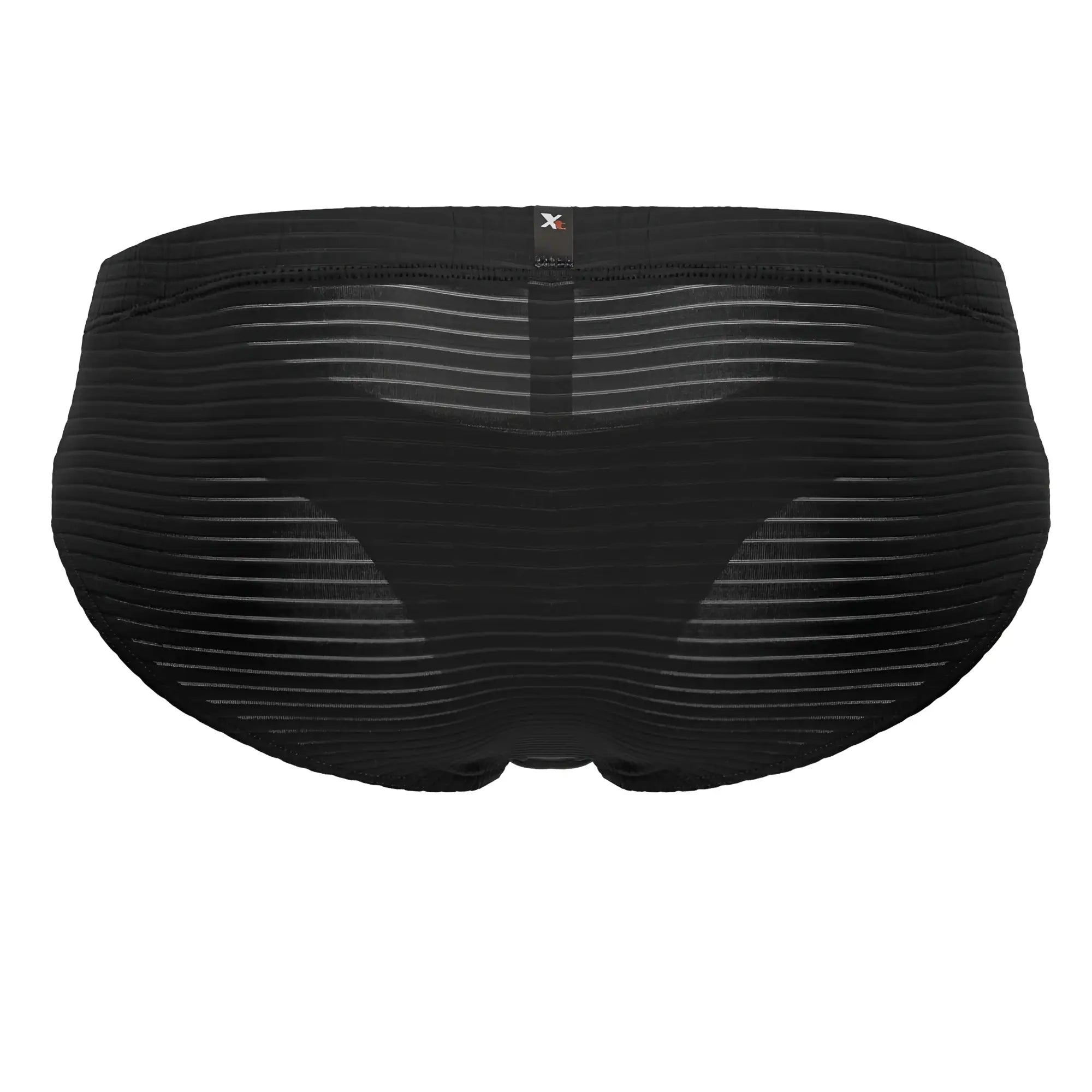 Black xtremen 91210b microfiber briefs with subtle horizontal ribbing and small x logo on the waistband