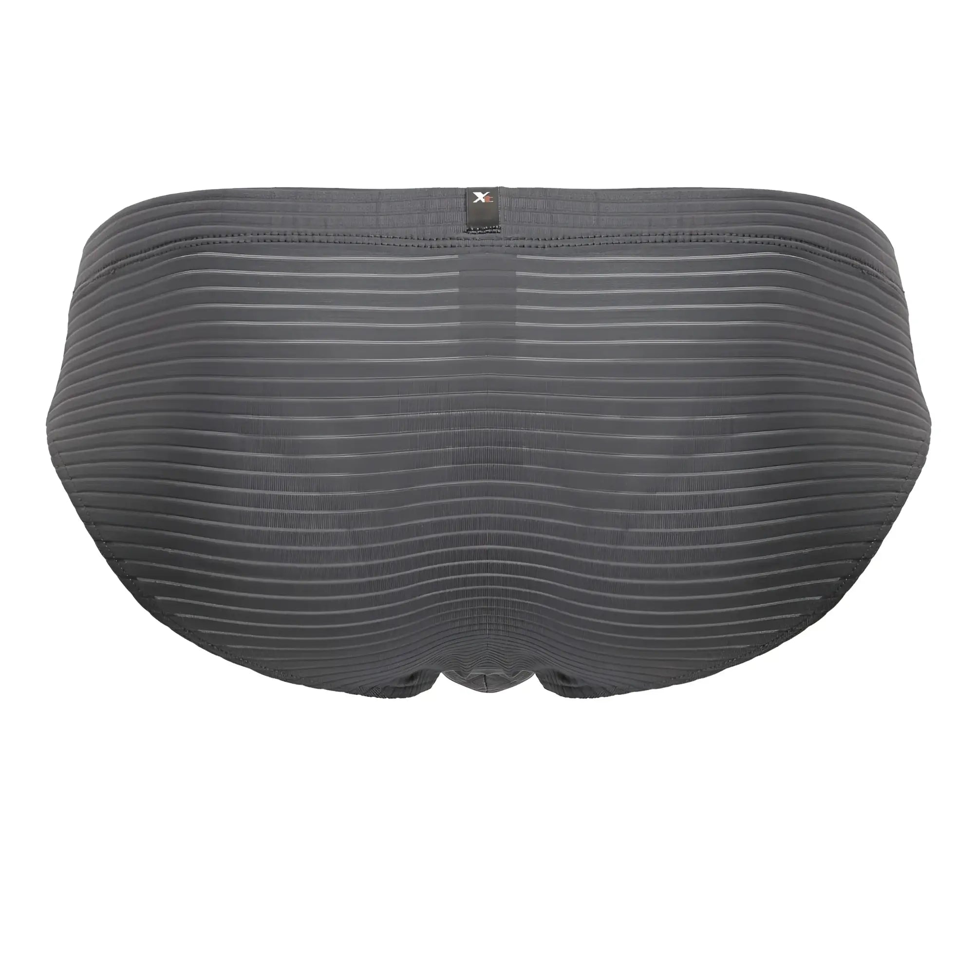 Dark gray xtremen 91210b microfiber briefs with subtle ribbing and black brand tag at the waistband