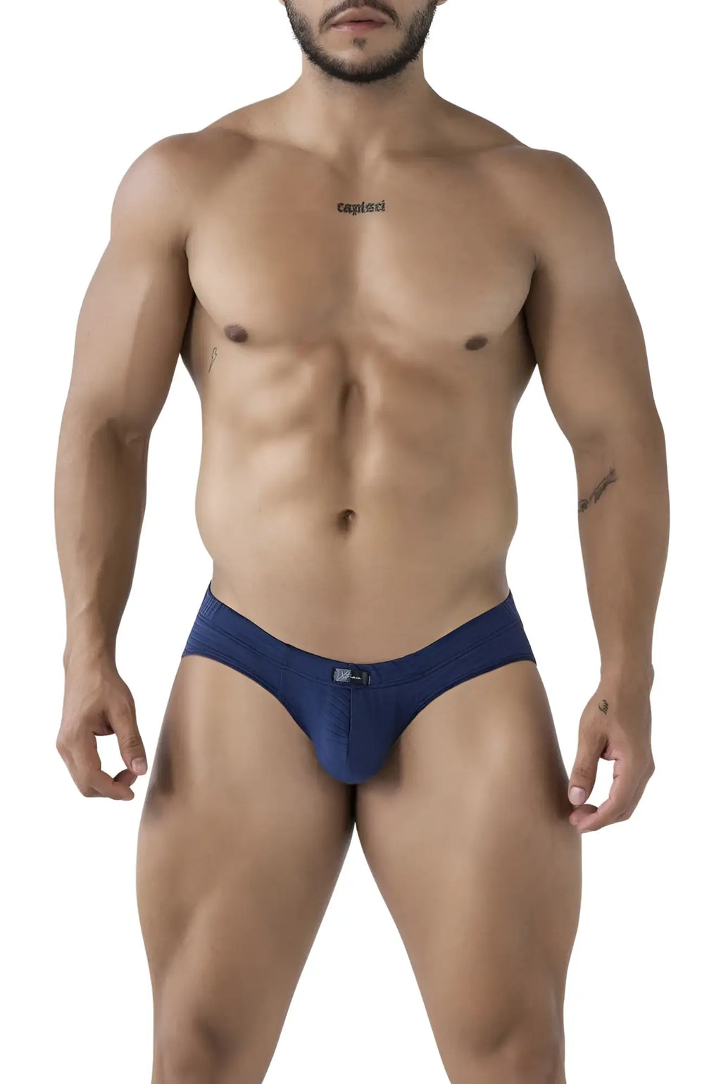 Xtremen 91210B navy microfiber men’s briefs with a subtle front logo for comfortable everyday wear