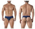 Navy blue xtremen 91211b microfiber men’s briefs with subtle textured fabric and branded waistband