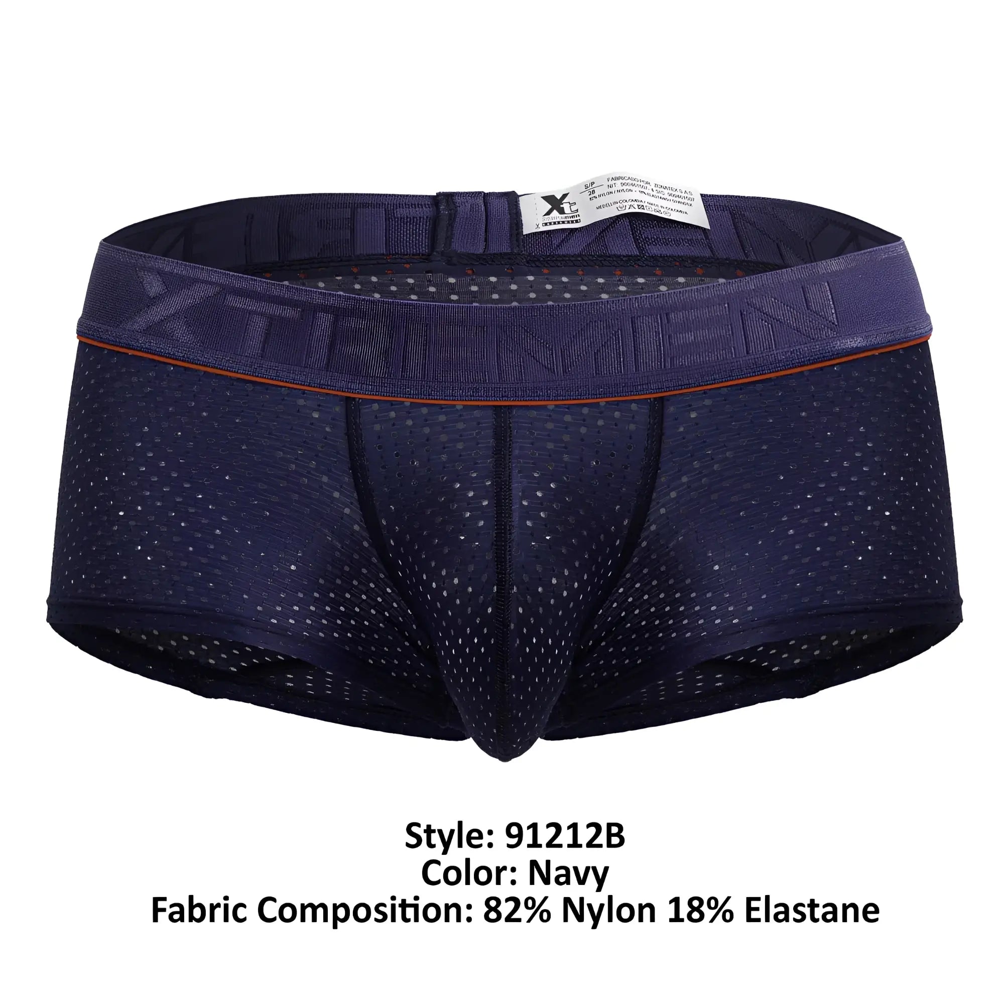 Navy xtremen 91212b microfiber athletic briefs with perforated mesh design and elastic waistband for performance use