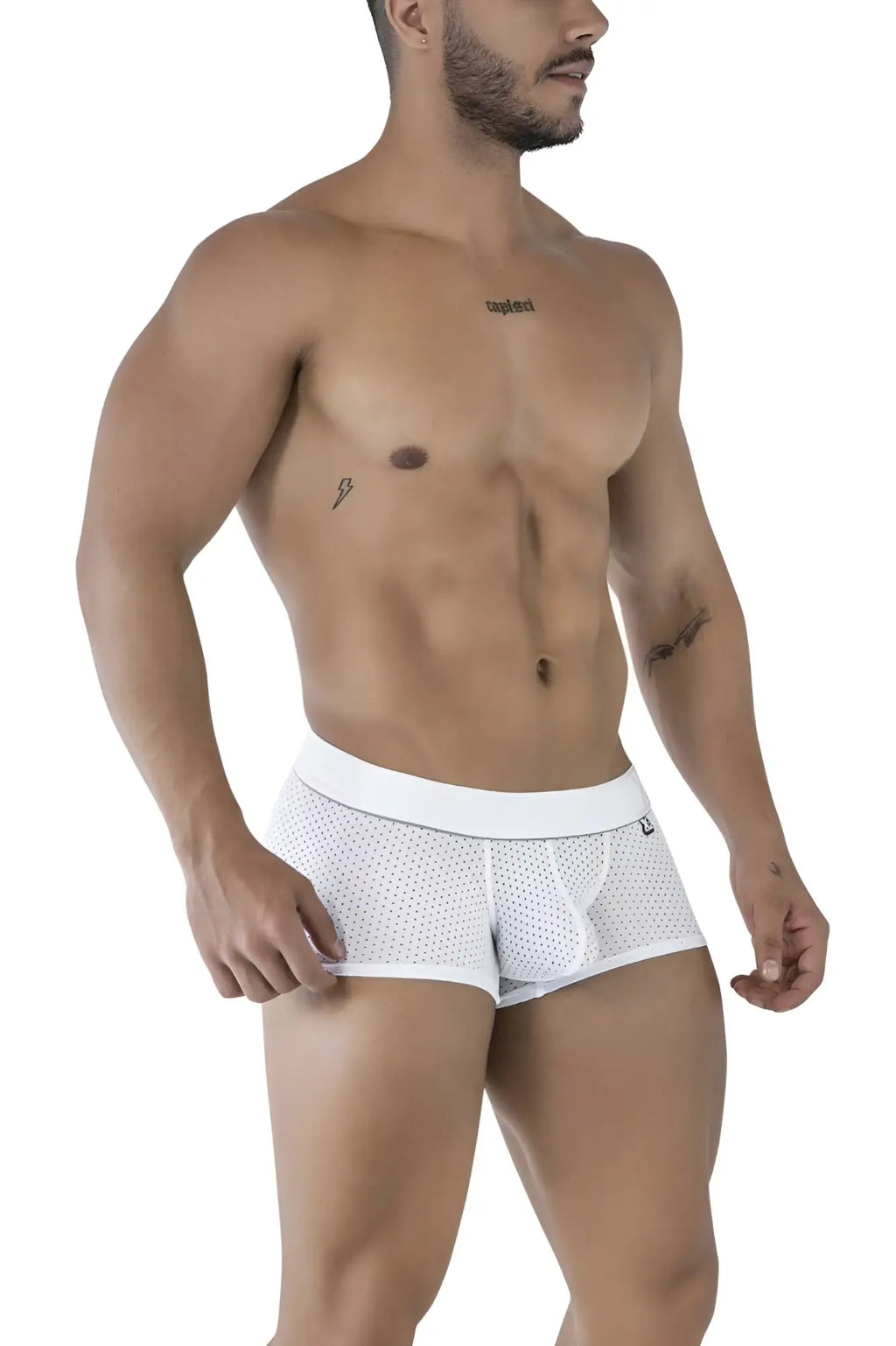 White mesh Xtremen 91212B microfiber trunks with solid white waistband for comfortable everyday wear