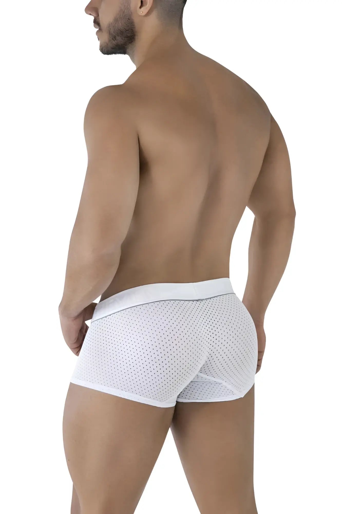 White mesh briefs with solid white waistband made of microfiber for comfort from xtremen 91212b trunks