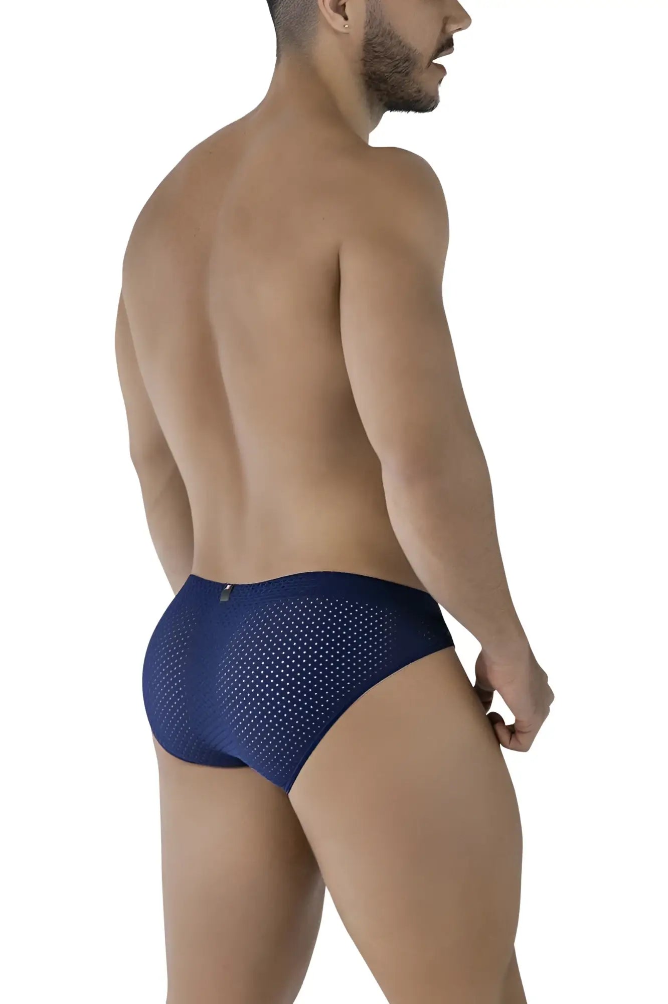 Navy blue xtremen 91213b microfiber briefs with perforated mesh fabric for breathable comfort