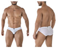 Xtremen 91213B white microfiber briefs with a subtle perforated pattern and minimalist mesh design