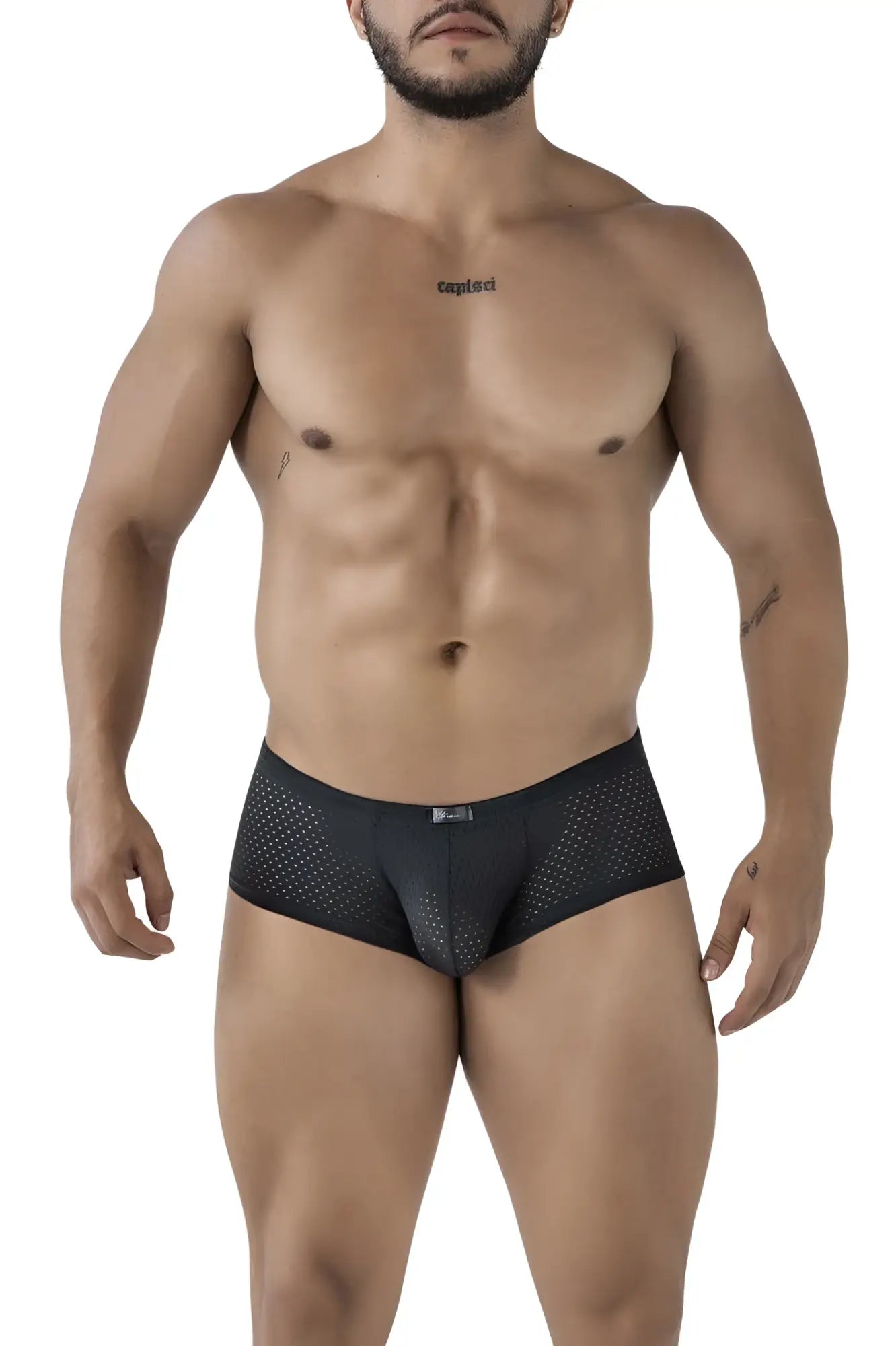 Black xtremen 91216b microfiber trunks with sleek mesh briefs design and subtle waistband branding