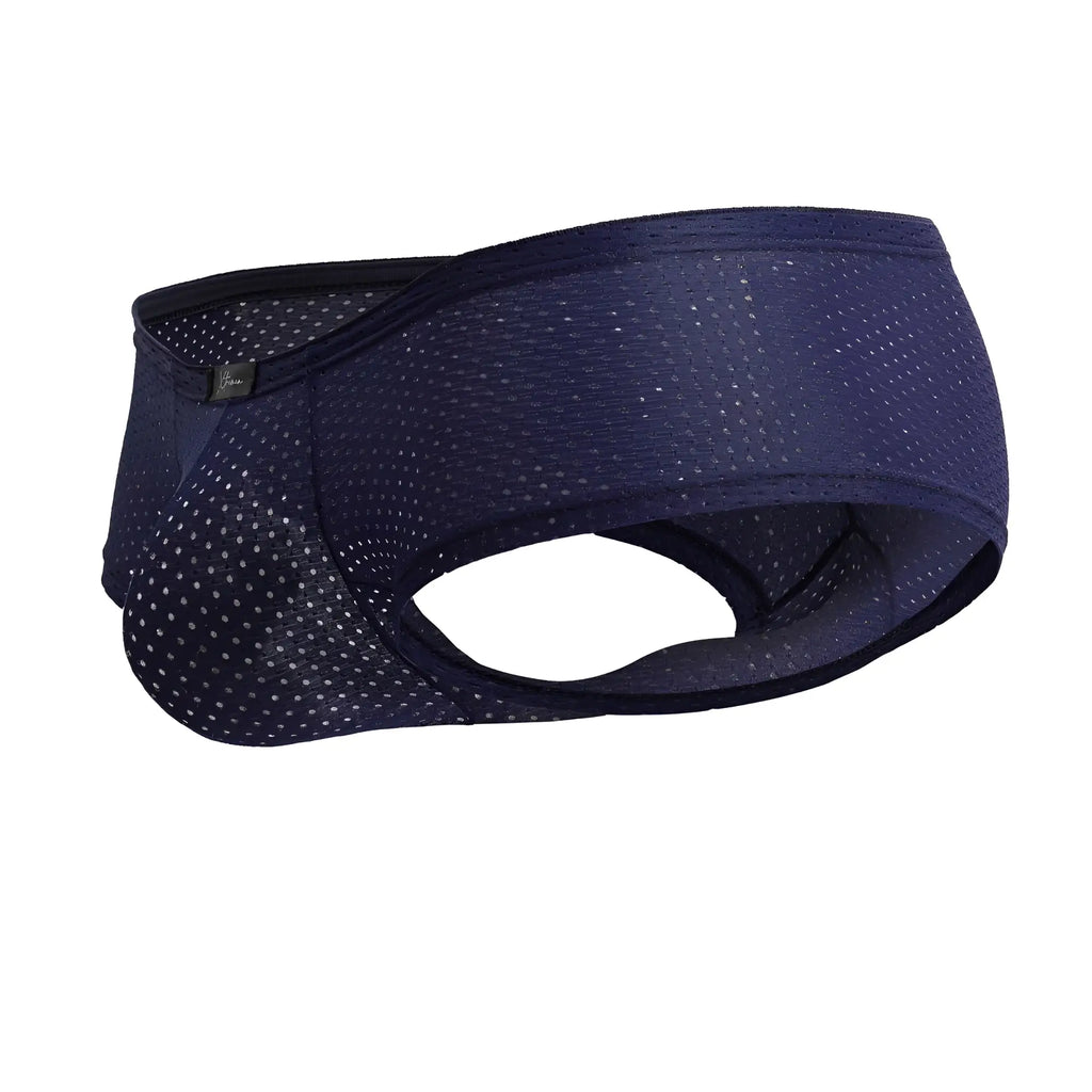 Navy blue Xtremen 91216B microfiber athletic briefs with a subtle dotted mesh pattern and black trim