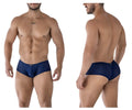 Navy blue xtremen 91216b microfiber trunks with perforated mesh and subtle brand logo on waistband