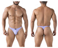 Lavender microfiber thong with a small black logo on the front band from Xtremen 91217 micro thong collection