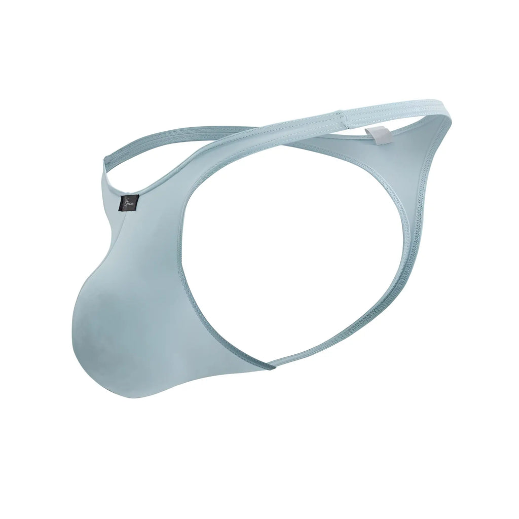 Light blue Xtremen 91217 microfiber thong made of smooth stretch fabric with minimalist design and subtle edge stitching