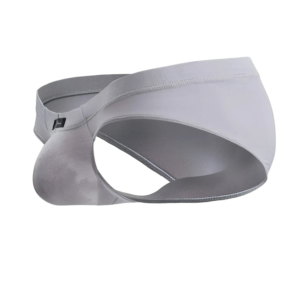 Gray xtremen 91218 microfiber briefs with smooth seamless design and reinforced stitching along the edges