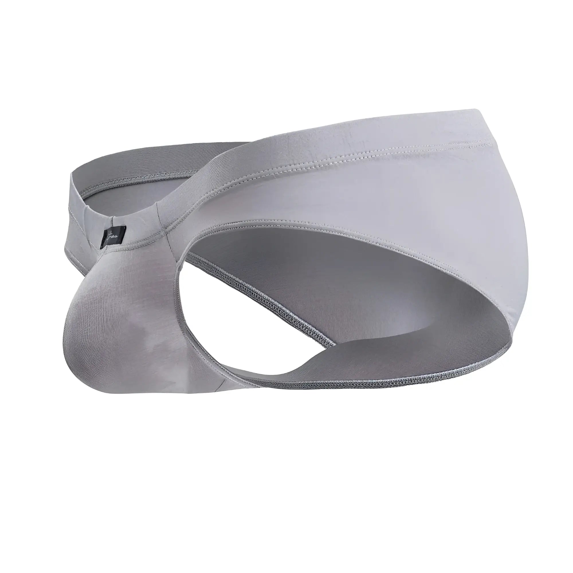 Gray xtremen 91218 microfiber briefs with smooth seamless design and reinforced stitching along the edges