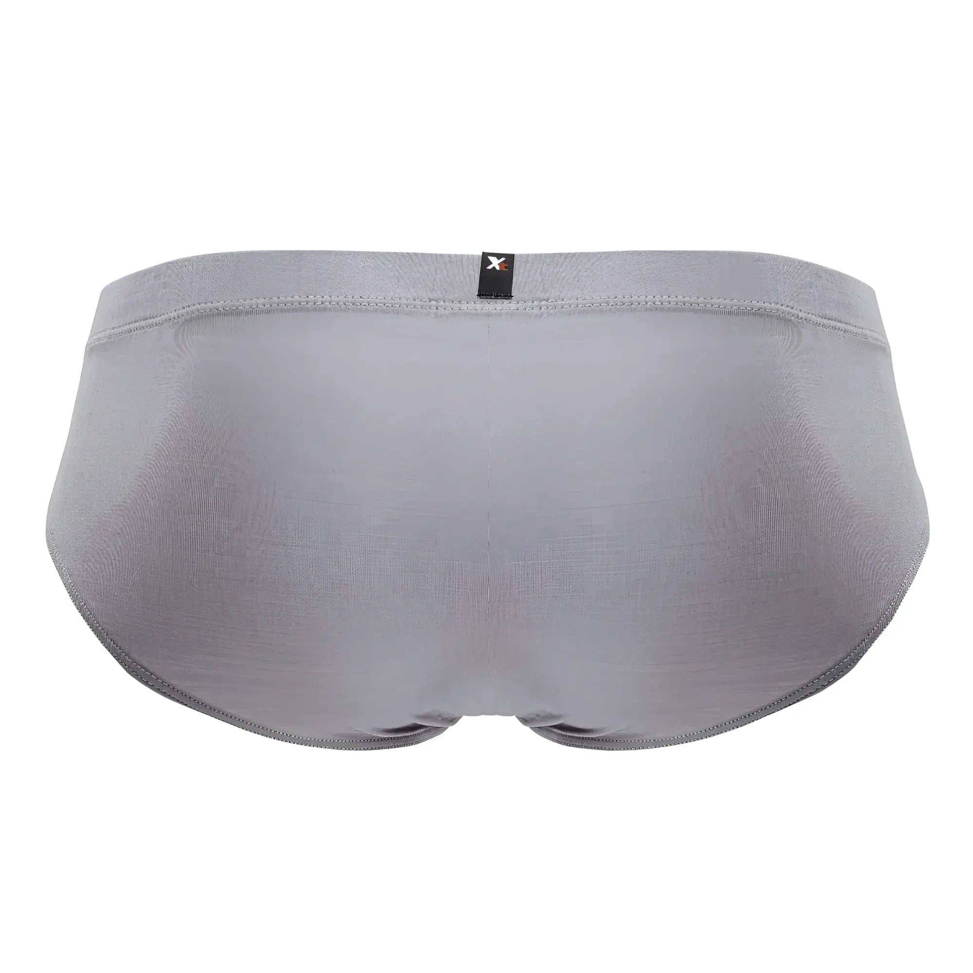 Gray xtremen 91218 microfiber briefs with subtle textured fabric and a small black brand tag at the waistband