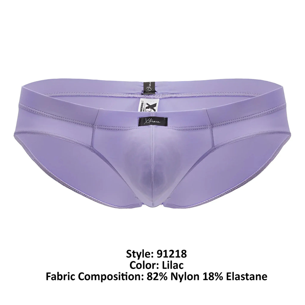Lilac xtremen 91218 microfiber briefs made of 82% nylon 18% elastane with sleek design and subtle stitching details