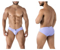 Xtremen 91218 microfiber lilac men’s briefs with smooth form-fitting design and small logo on waistband