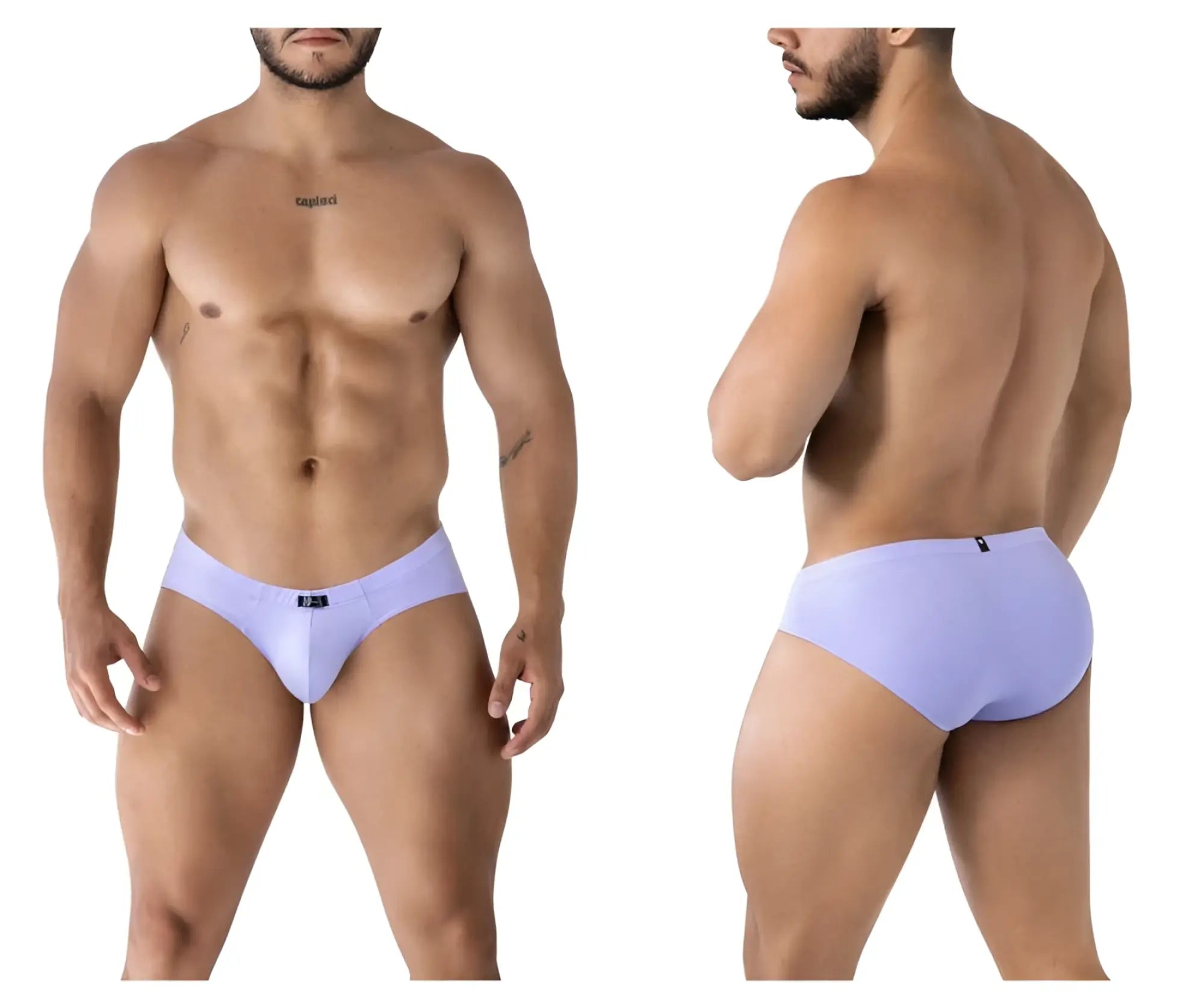 Xtremen 91218 microfiber lilac men’s briefs with smooth form-fitting design and small logo on waistband