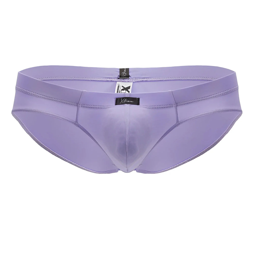 Purple xtremen 91218 microfiber briefs with a smooth form-fitting design and subtle stitching details