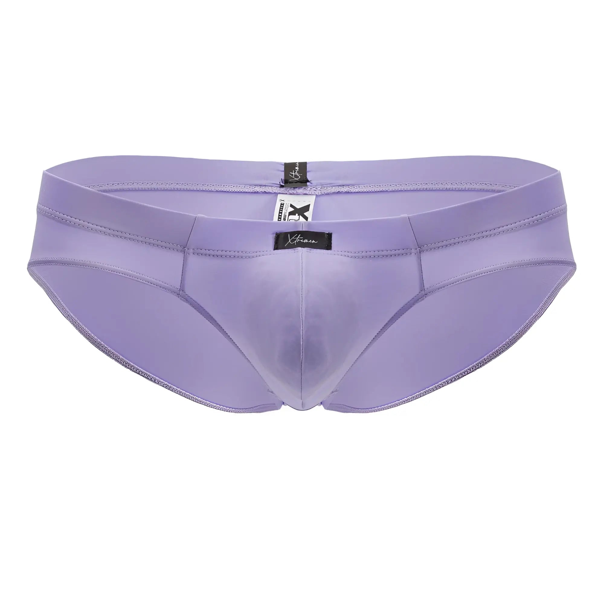Purple xtremen 91218 microfiber briefs with a smooth form-fitting design and subtle stitching details