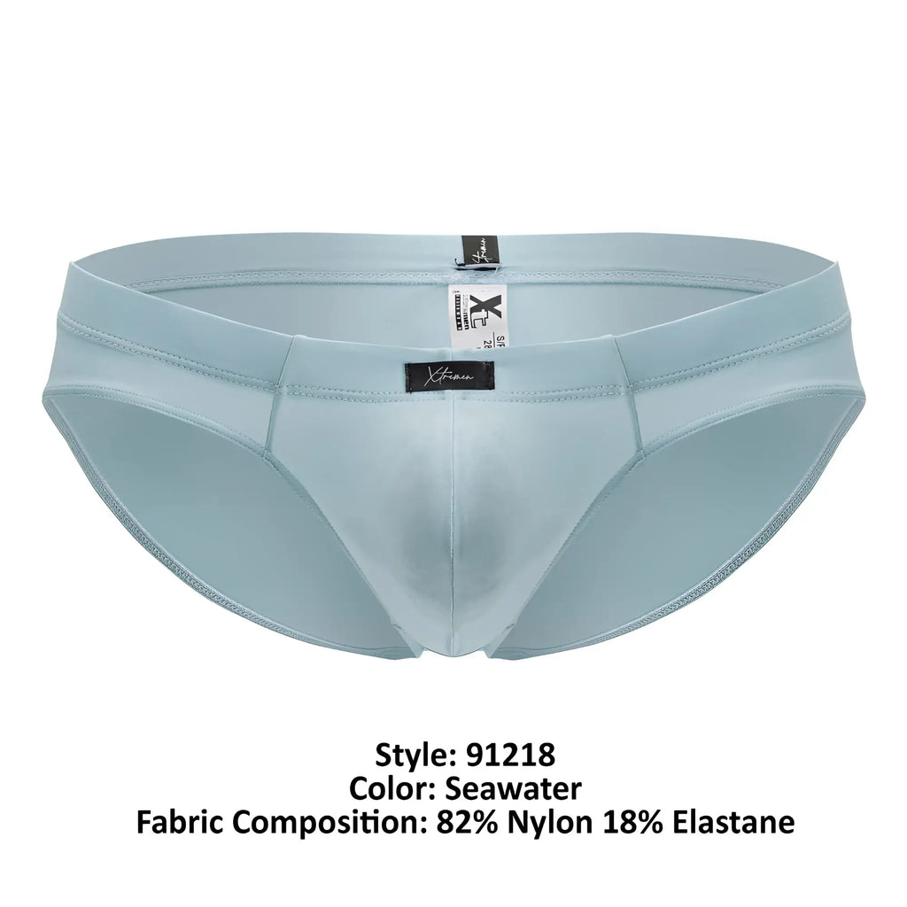 Light blue seawater xtremen 91218 microfiber briefs made of 82% nylon 18% elastane for men