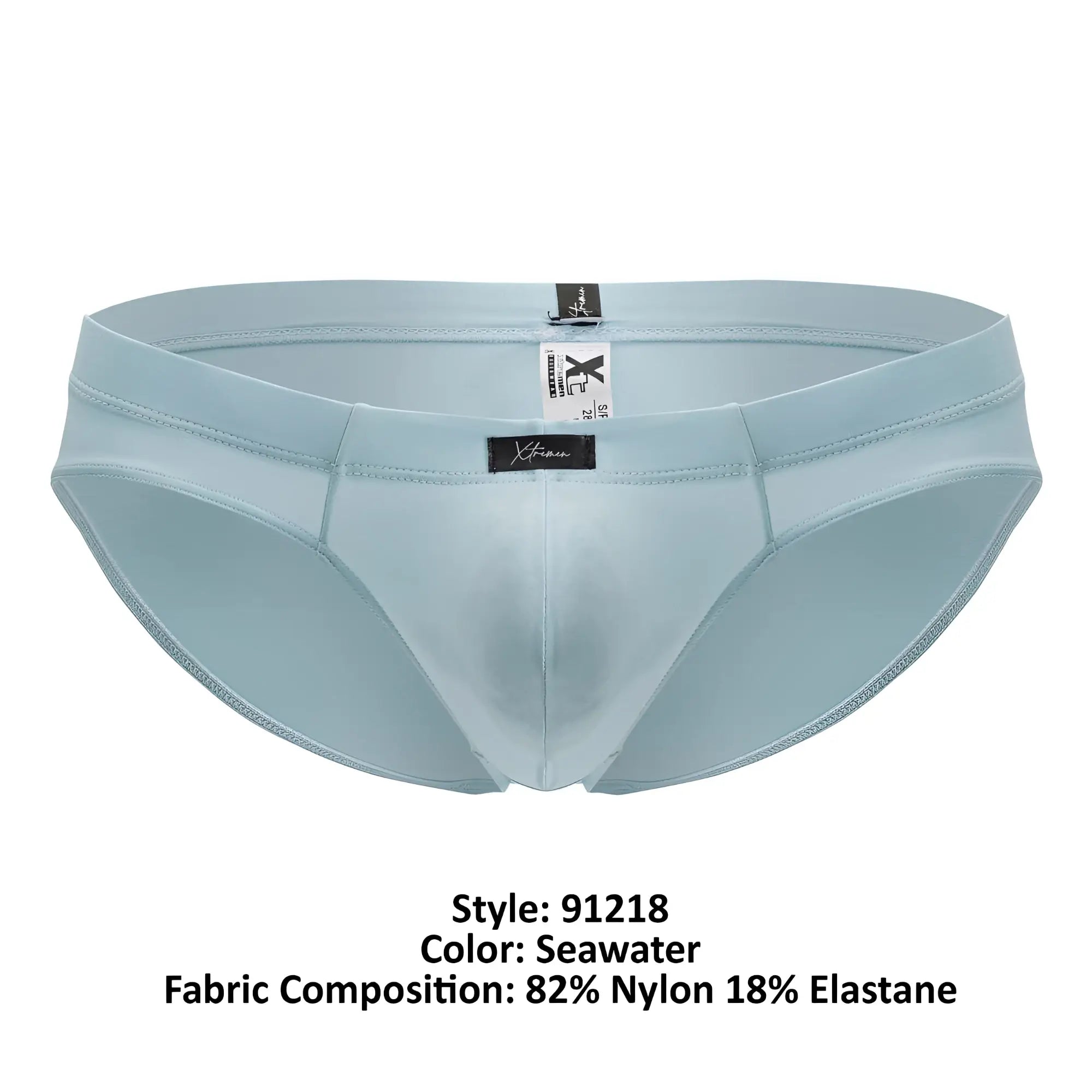 Light blue seawater xtremen 91218 microfiber briefs made of 82% nylon 18% elastane for men