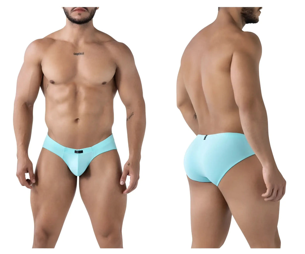 Light blue Xtremen 91218 microfiber briefs with sleek fabric and minimal branding for men