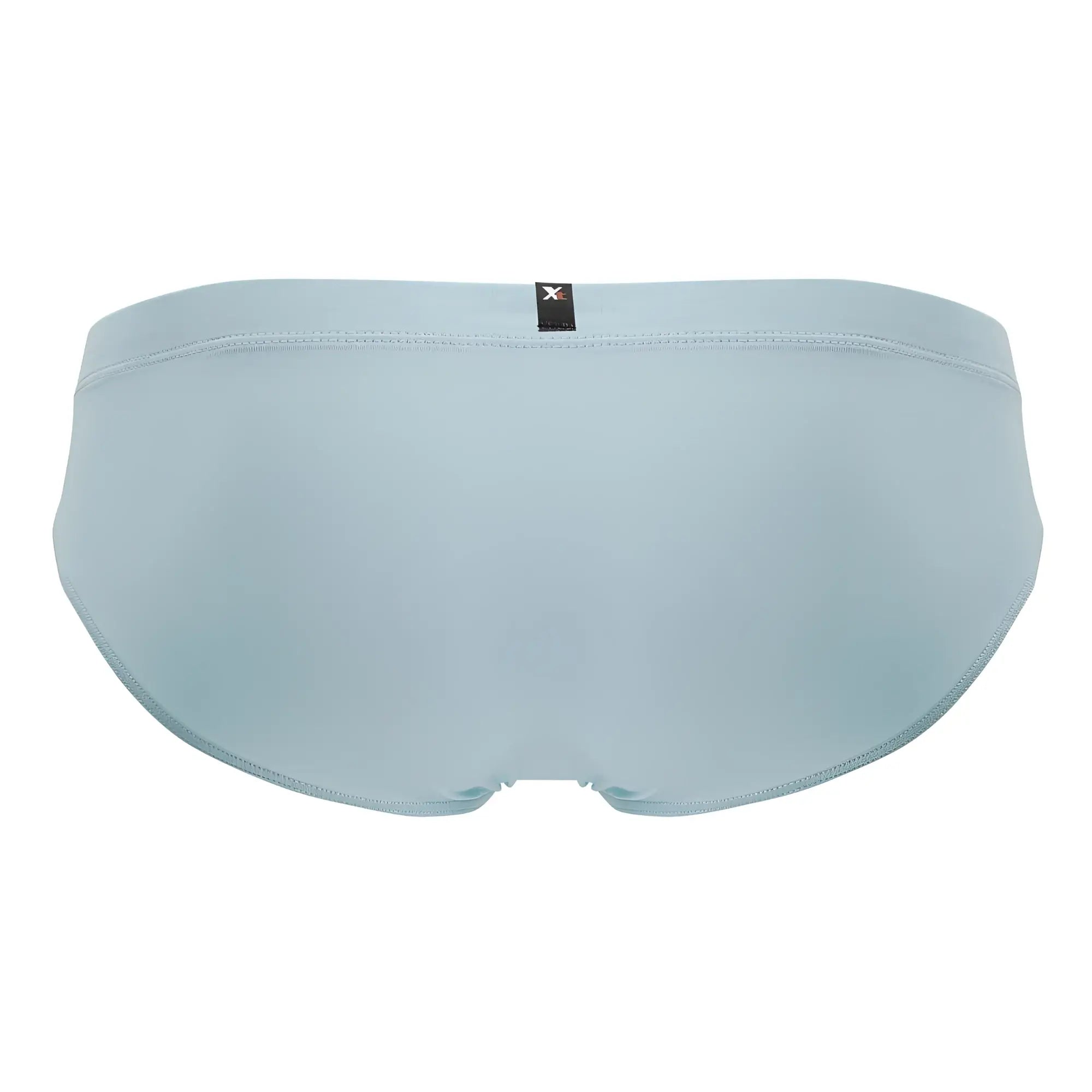 Light blue xtremen 91218 microfiber briefs with subtle textured fabric and black brand tag at the waistband
