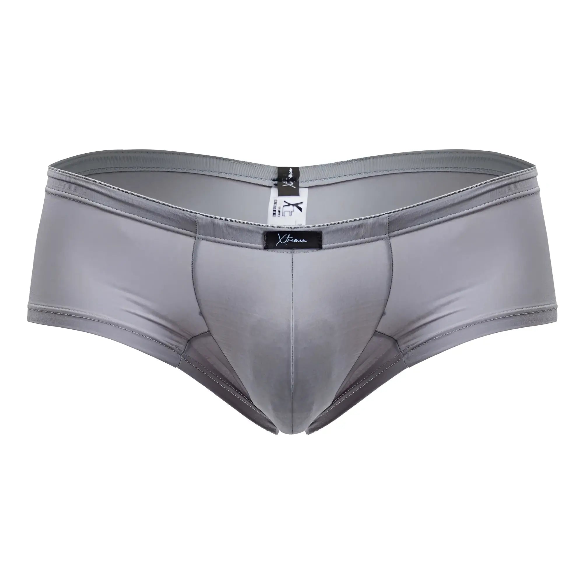 Gray xtremen 91219 microfiber trunks for men with a smooth form fitting design and elastic waistband