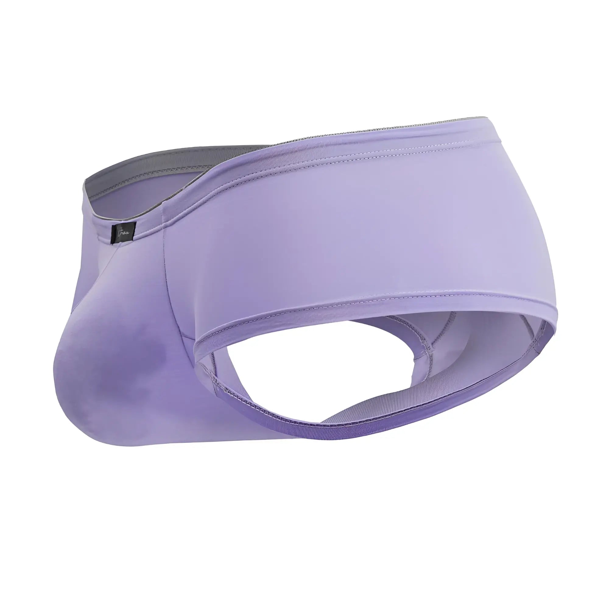 Purple xtremen 91219 microfiber trunks with smooth form-fitting design and gray elastic waistband