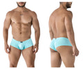 Light blue xtremen 91219 microfiber trunks with smooth form-fitting design for men in seawater color