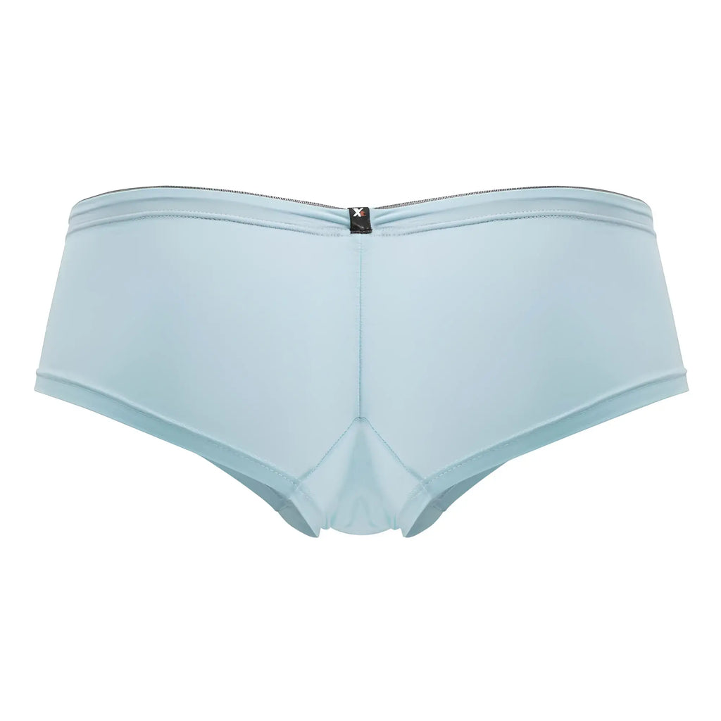 Light blue xtremen 91219 microfiber trunks with smooth texture subtle seam detail and black logo at waistband