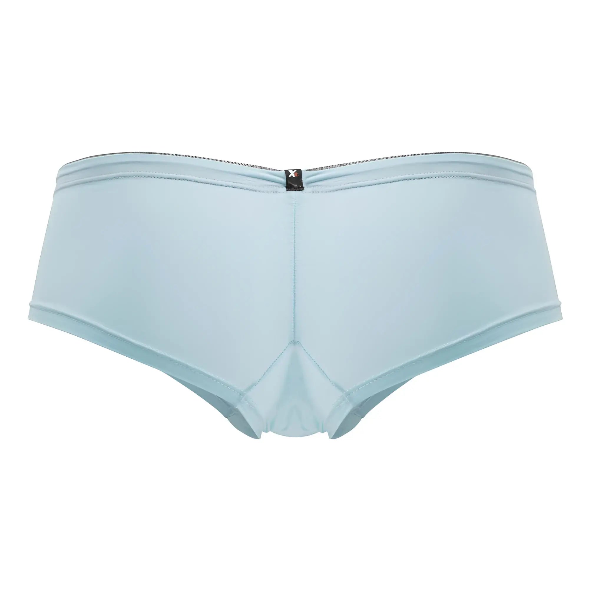 Light blue xtremen 91219 microfiber trunks with smooth texture subtle seam detail and black logo at waistband