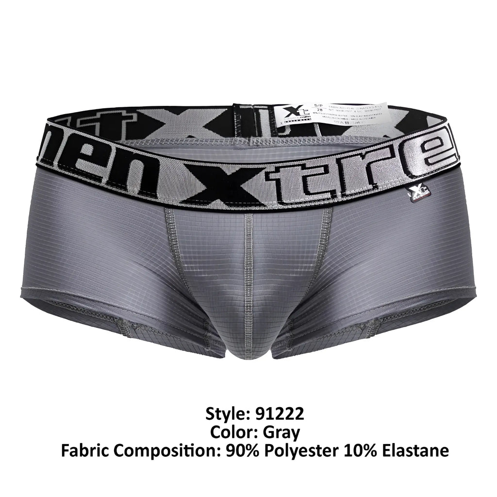 Gray xtremen 91222 microfiber trunks with black gray patterned waistband made of 90 polyester 10 elastane