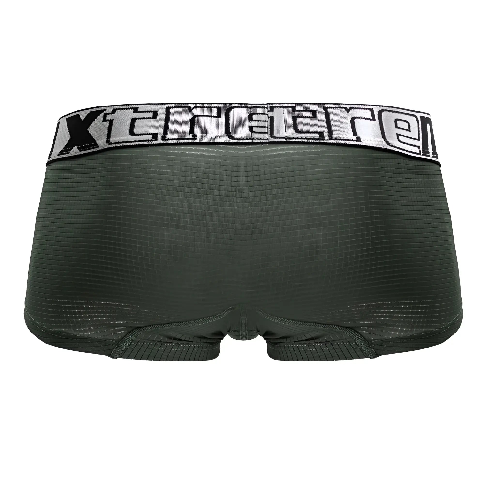 Dark green textured microfiber briefs with silver and black xtreme elastic waistband xtremen 91222 trunks
