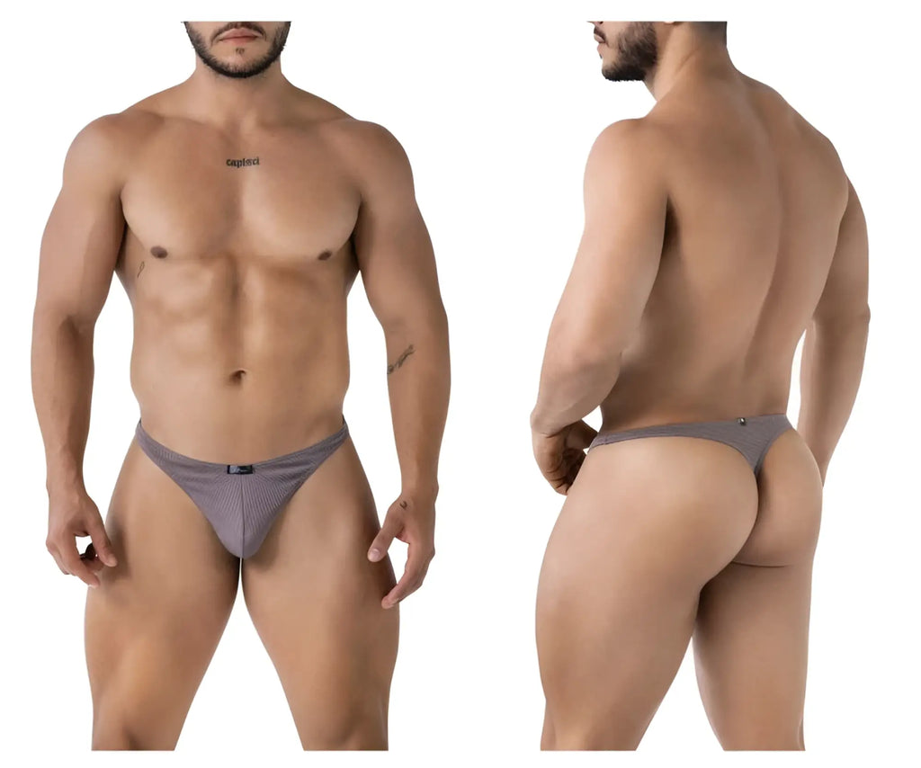 Gray xtremen 91223 microfiber briefs with subtle textured design showcasing the front side of the product