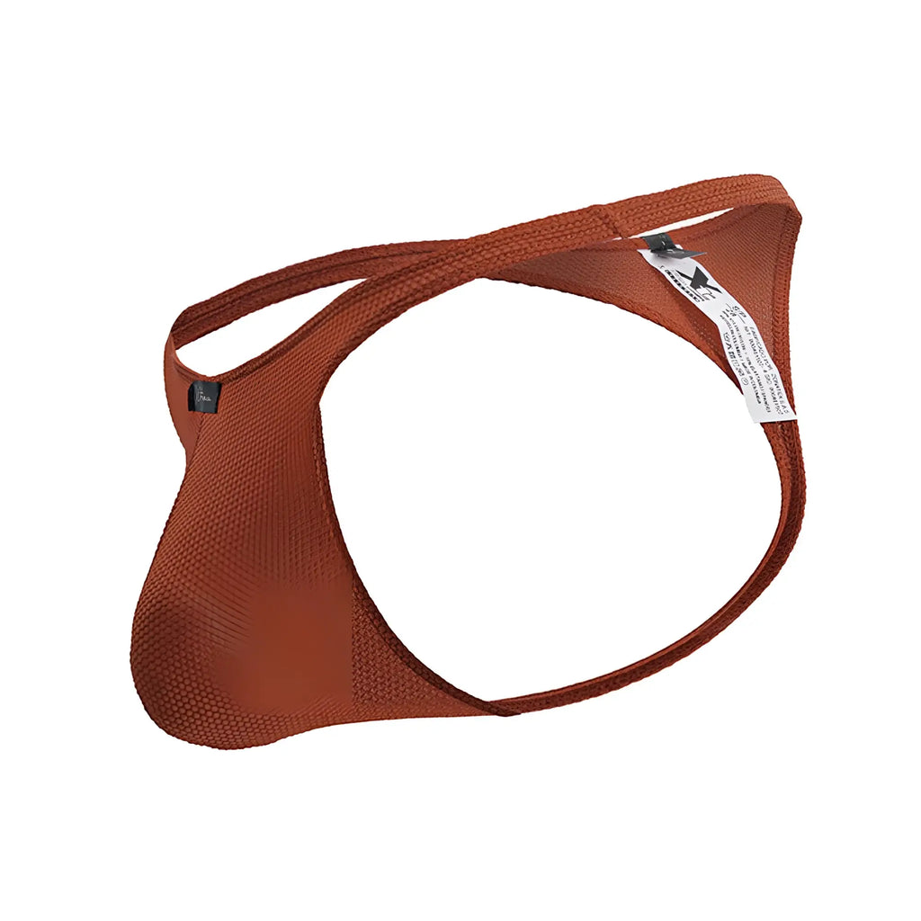 Xtremen 91223 microfiber thong in rust-colored mesh with supportive contoured design and reinforced straps