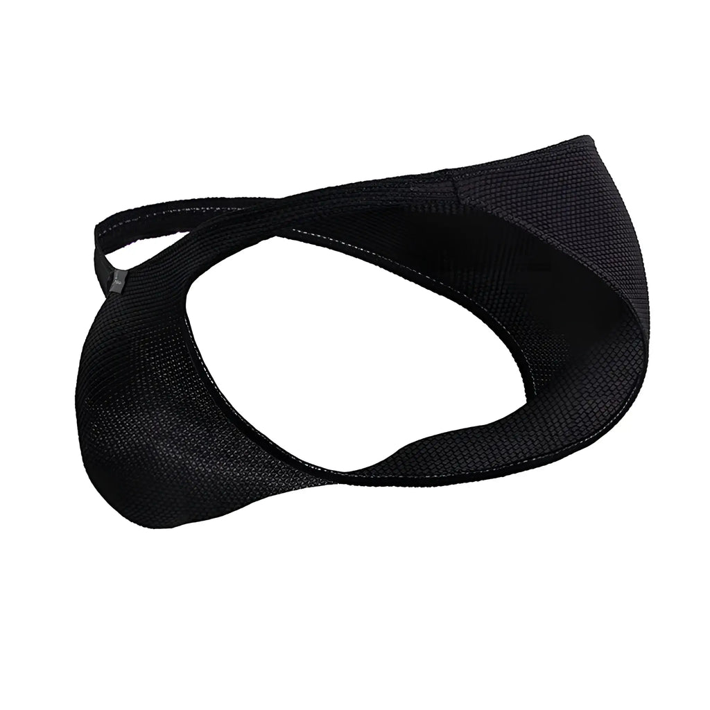Xtremen 91224 microfiber bikini black briefs with black mesh fabric contoured design and adjustable strap