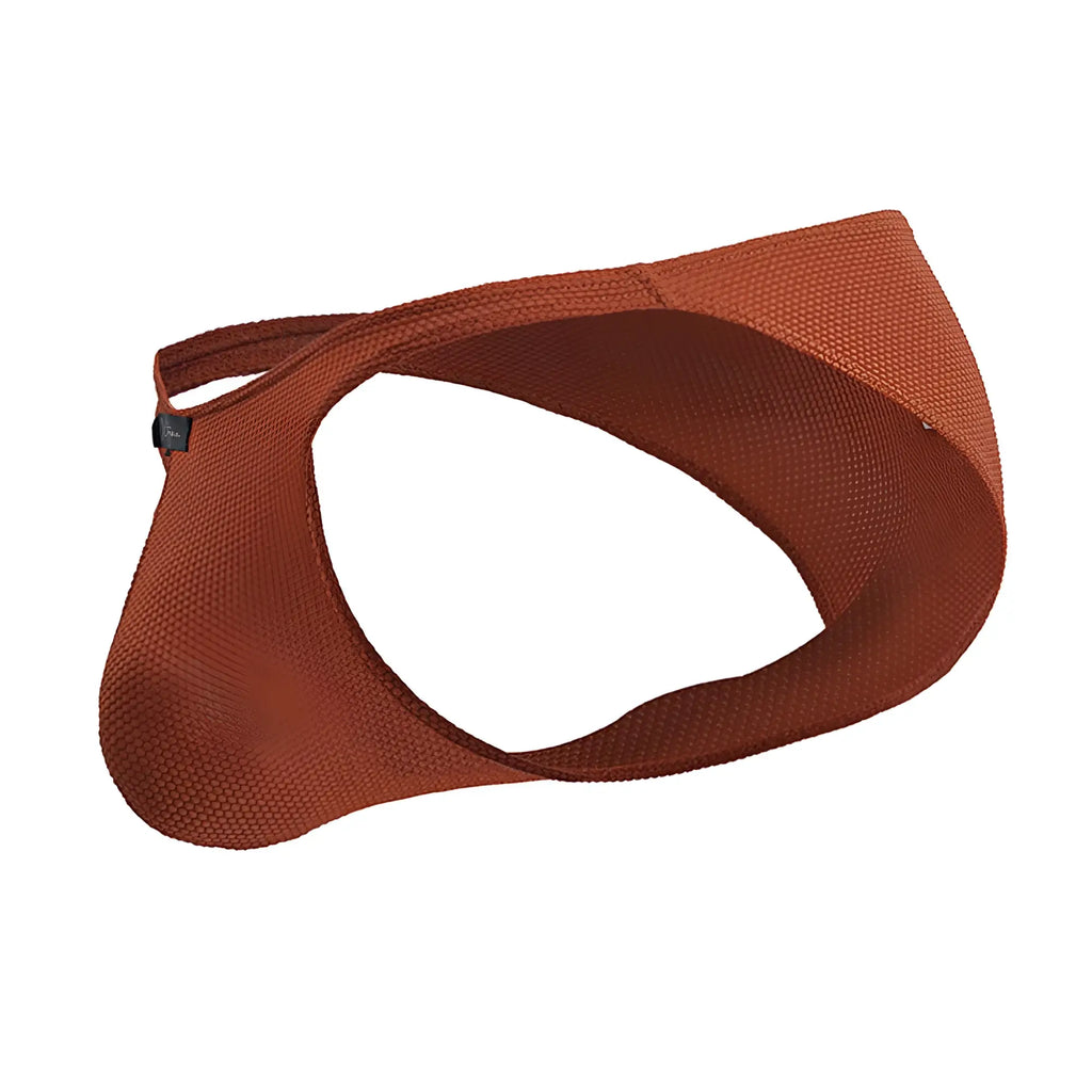 Xtremen 91224 microfiber bikini in rust-colored textured mesh with contoured design and adjustable strap