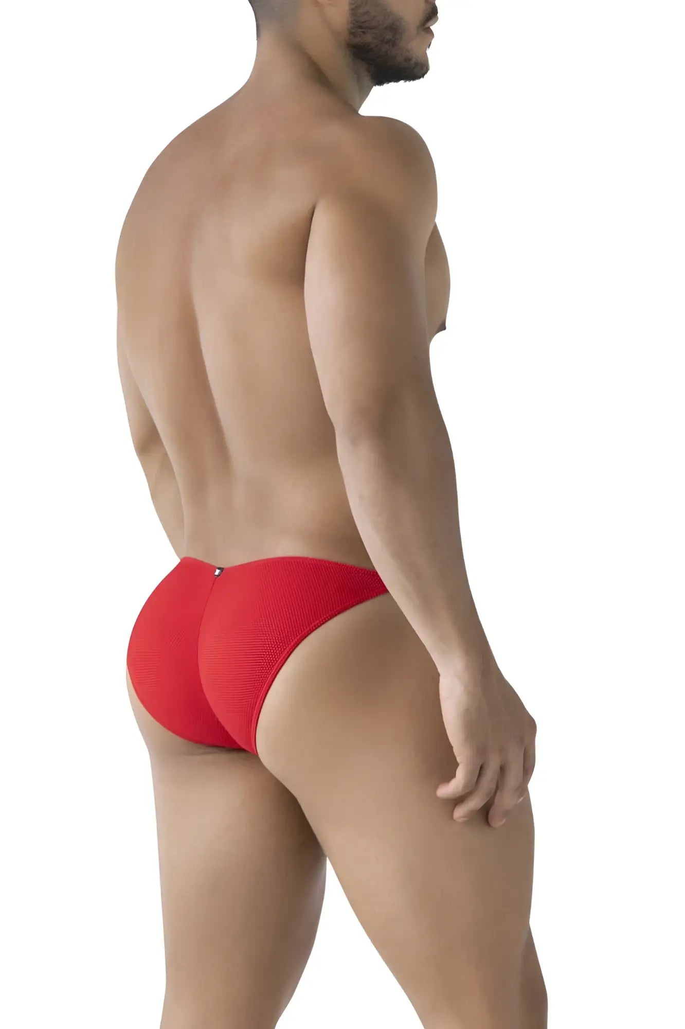 Red textured microfiber briefs by xtremen 91224 in bikini style for comfortable everyday wear